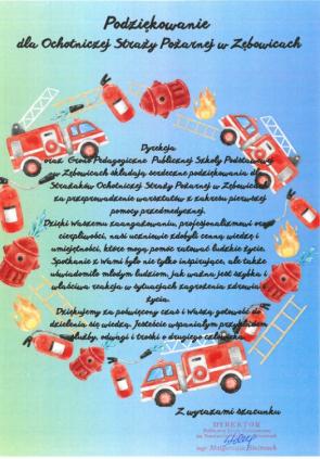 Podziękowanie dla OSP w Zębowicach