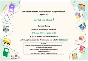 Zapisy do klasy I - Rok szkolny 2026/27